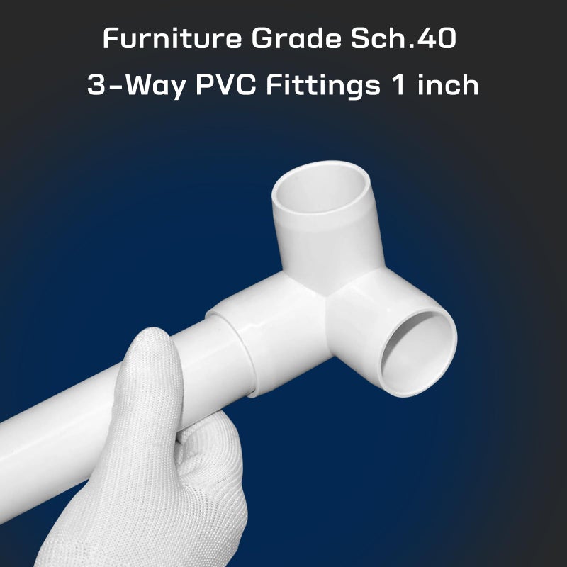 letsFix 1" PVC Fittings 3 Way (10-Pack) Furniture Grade, 1" Elbow Connector, Heavy Duty for DIY Furniture, Frames, UV Resistant - Compatible with 1" Schedule 40 PVC Pipesâ€Œ - Image 5